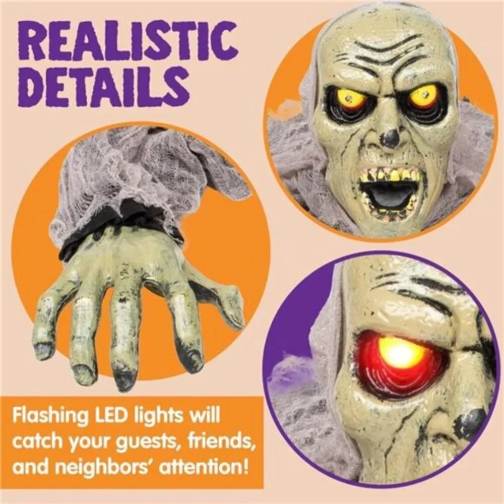 Halloween Décor‎ Groundbreaker Zombie with Sound and Flashing Eyes for Yard